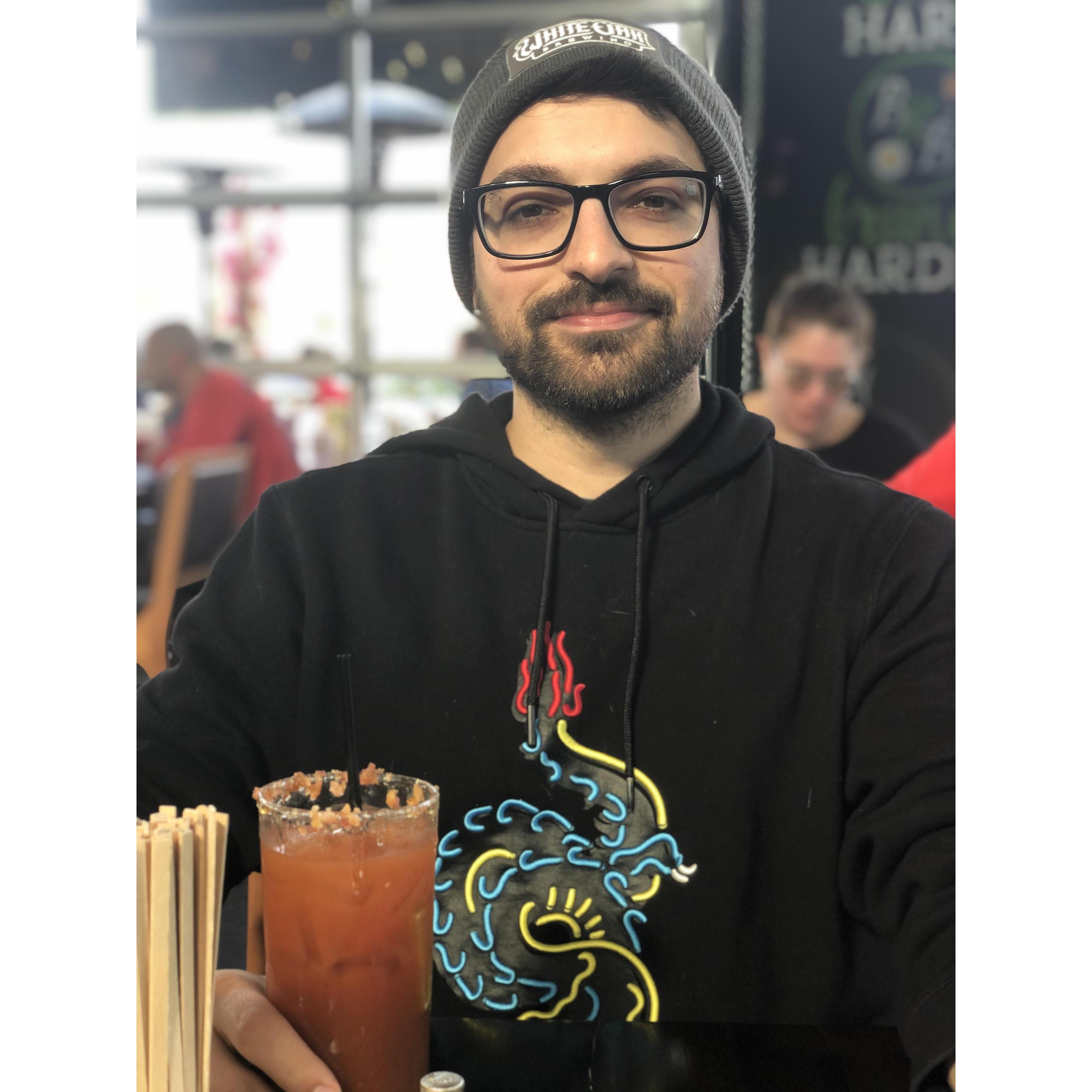 A Bloody Mary makes Matt happy