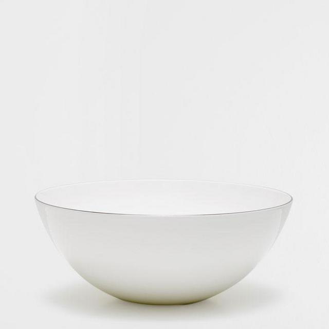 Silver Rim Bone China Salad Bowl