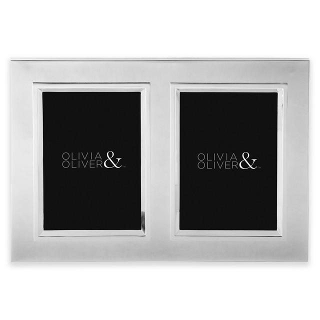 Olivia & Oliver Madison 5-Inch x 7-Inch Silver Plated Double Invitation Picture Frame