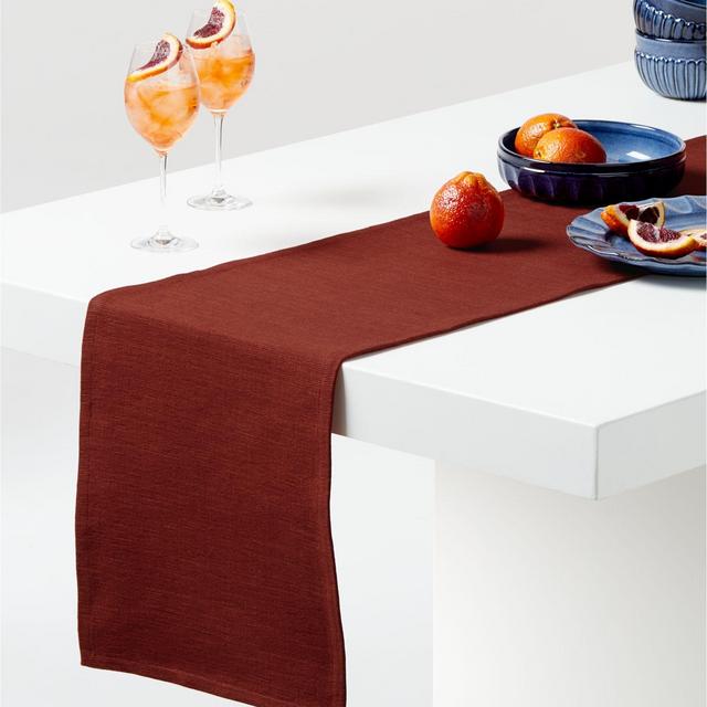 Aspen Red Ochre Cotton Table Runner 90"