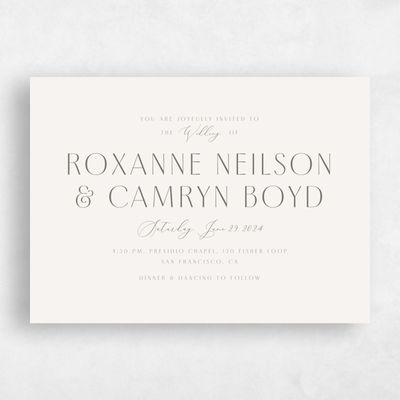 Beige Landscape Wedding Invitation - Paloma Landscape
