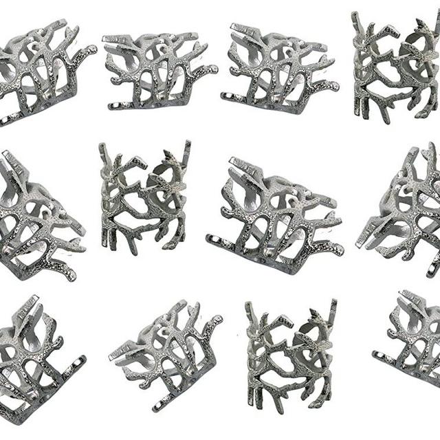 Alpha Living Home Napkin Rings Set of 12, Coastal Napkin Holders, Coral Napkin Rings Bulk for Party Decoration, Dinning Table, Everyday, Family Gatherings - A Great Tabletop Décor - Silver
