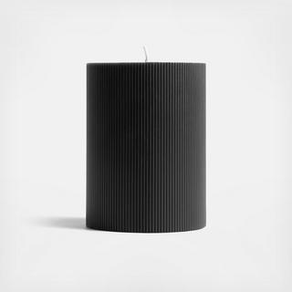 Ribbed Small Pillar Candle