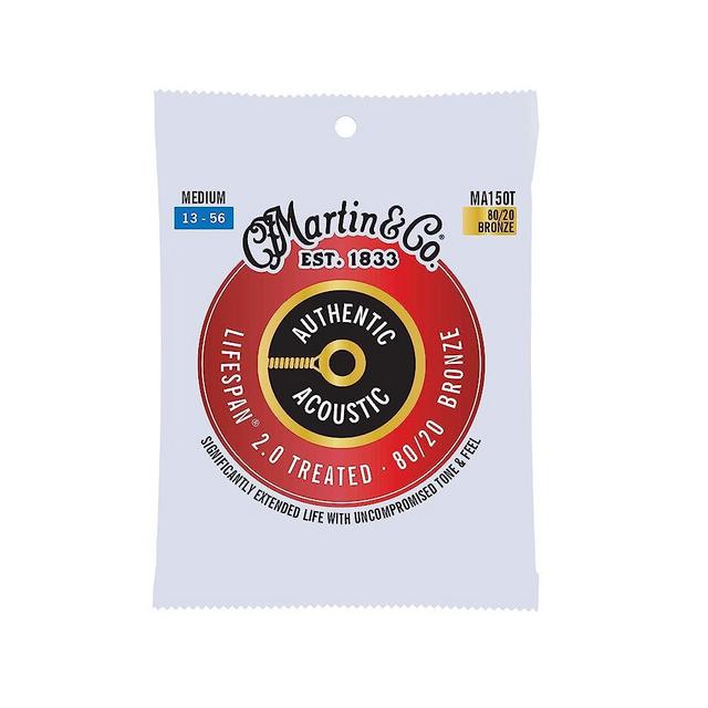 Martin Guitar Authentic Acoustic Lifespan 2.0 MA150T, 80/20 Bronze, Treated Medium-Gauge Acoustic Strings