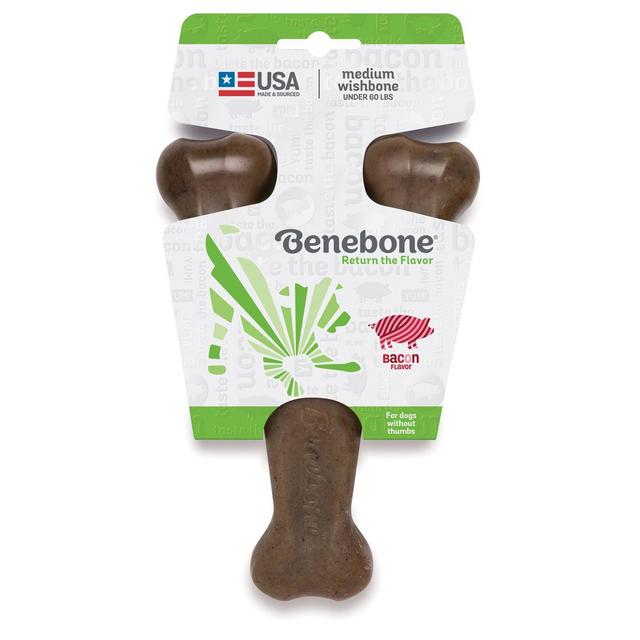 Benebone Wishbone Bacon Dog Toy - M