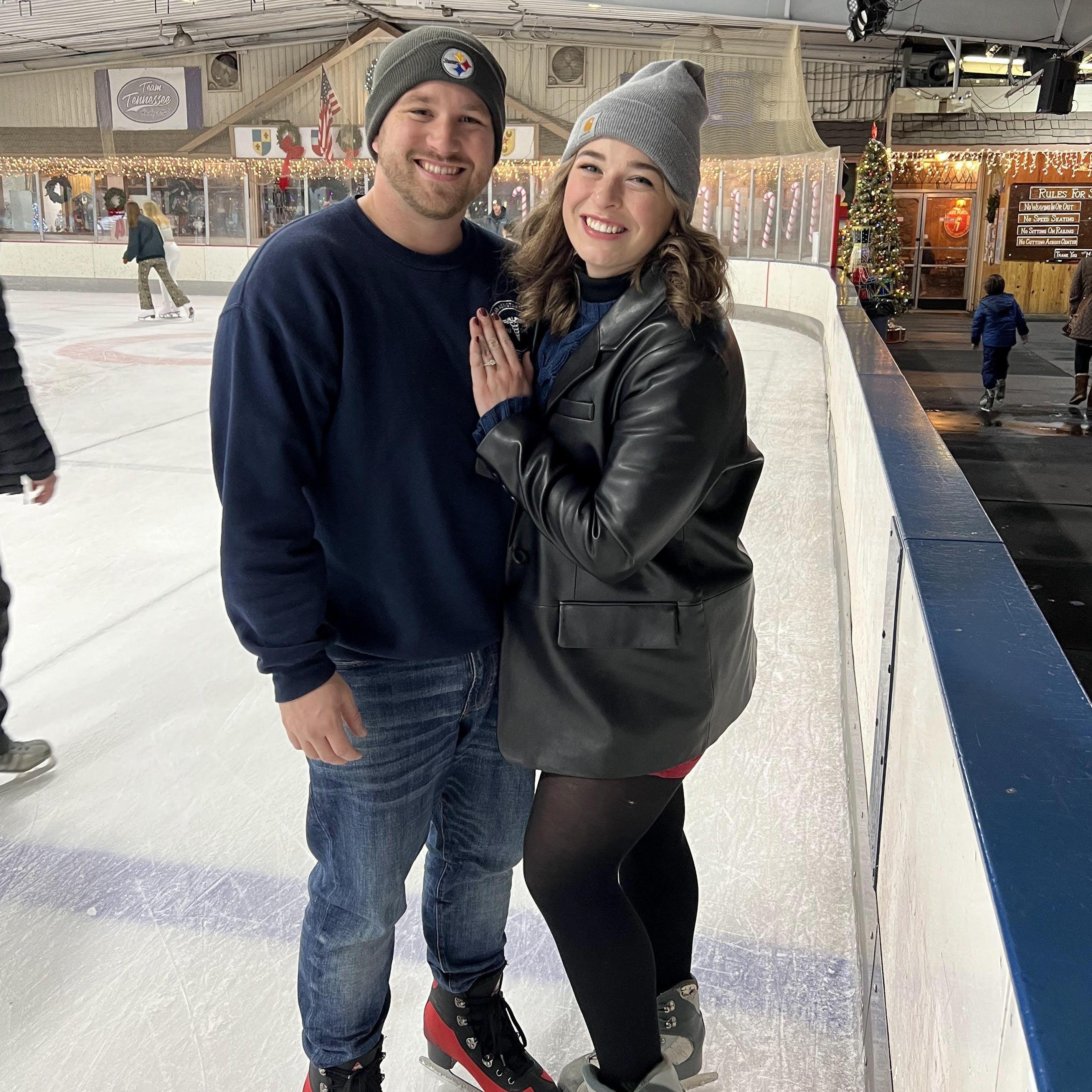 Ice skating for our first Christmas engaged!