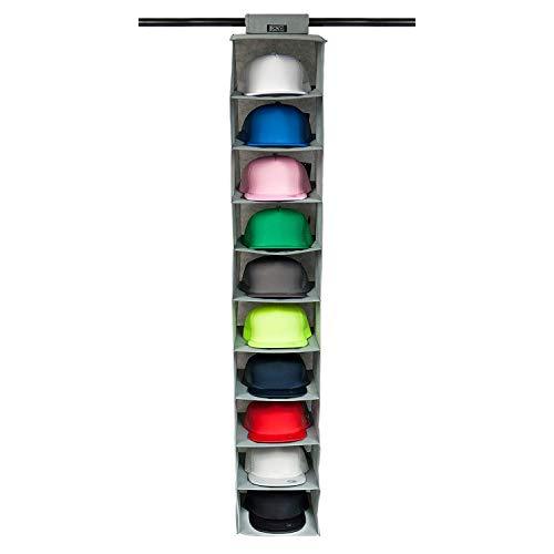 Boxy Concepts Hat Rack 10 Shelf Hanging Closet Hat Organizer for Hat Storage - Protect Your Caps & Keep Them in Great Condition - Easy Hat Holder & Baseball Cap Organizer (1 Pack)