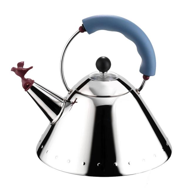 Alessi 9093 Kettle, 9'' H x 8.5'' W x 8.5'' D, Blue