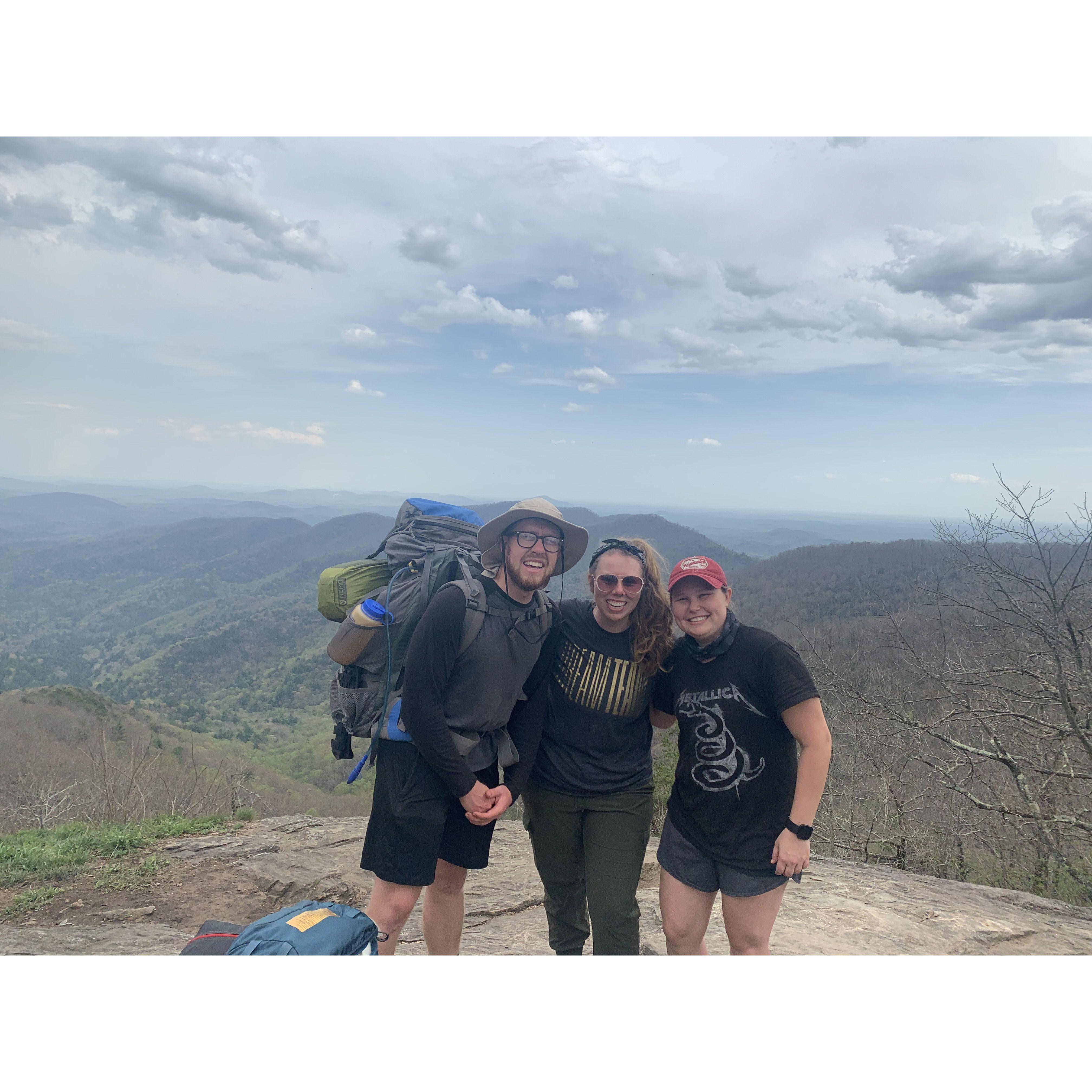 Kyle, Abigail and friends hiking the Appalachian Trail - one of Kyle's first experiences in Georgia before he moved here :)