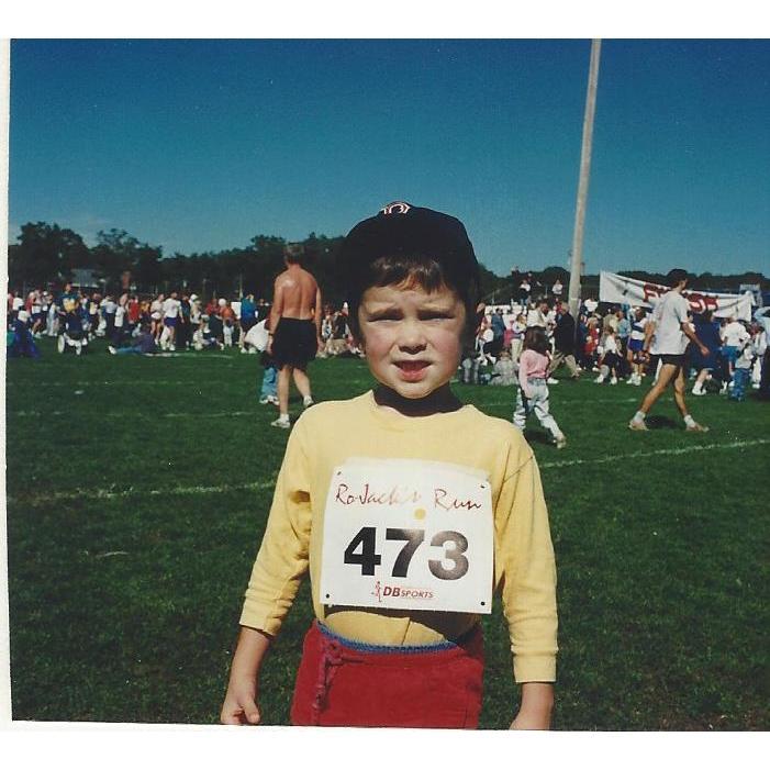 Andrew's very first road race. Now he's still running marathons!