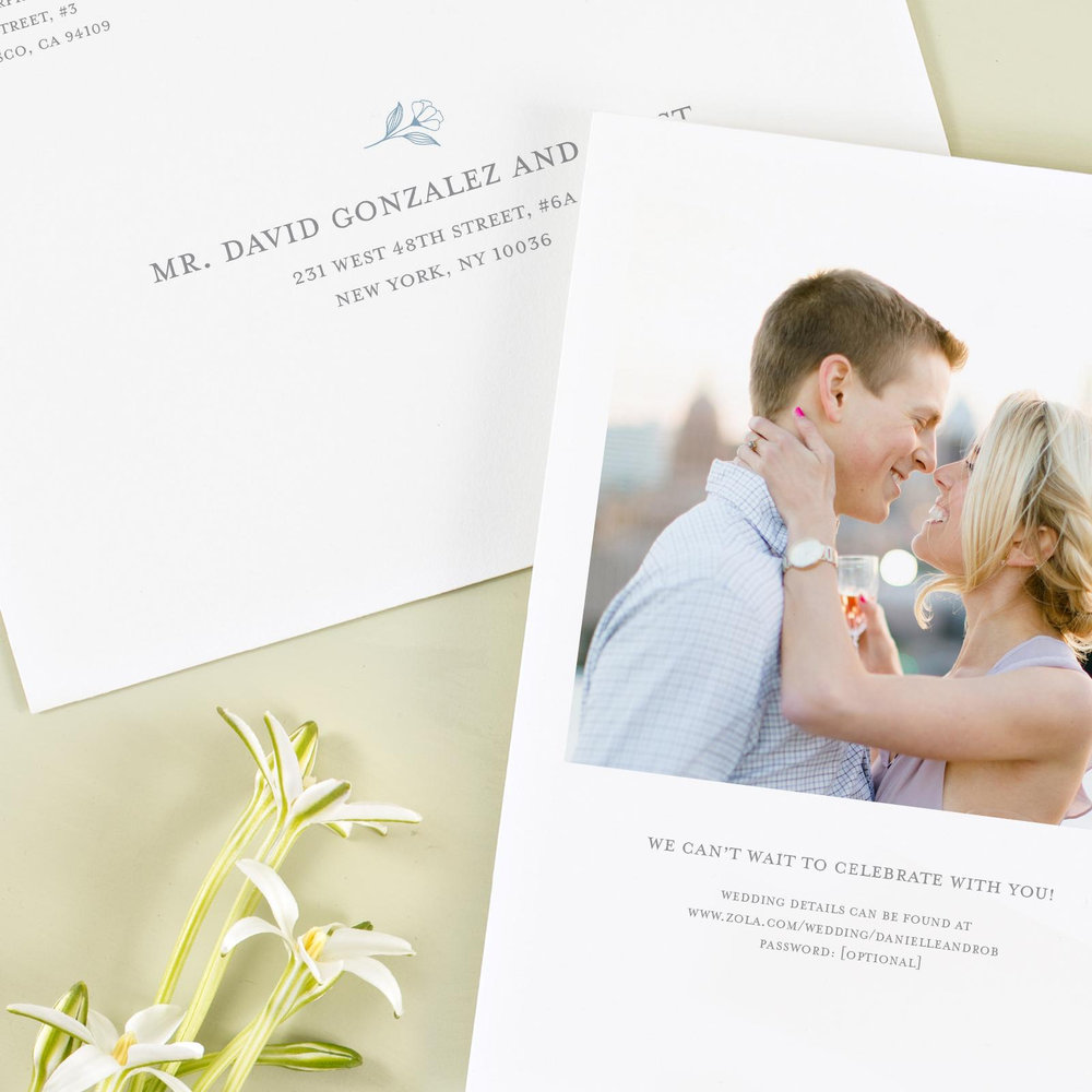 Kalispell Bloom | Dusty Blue | Zola Wedding Invitations