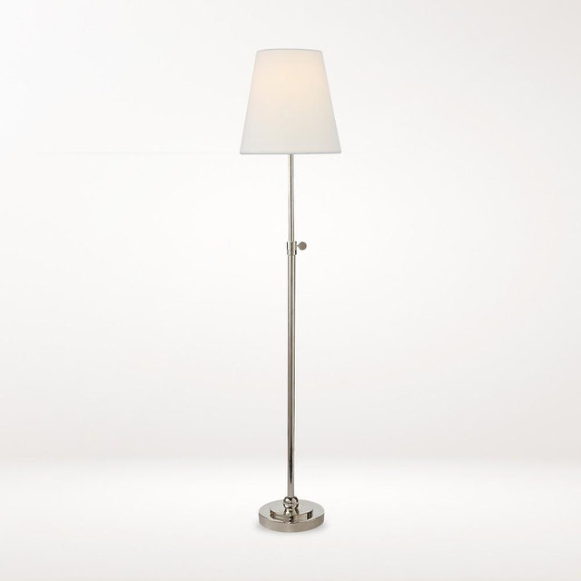 Seton Table Lamp in Polished Nickel with Linen Shade