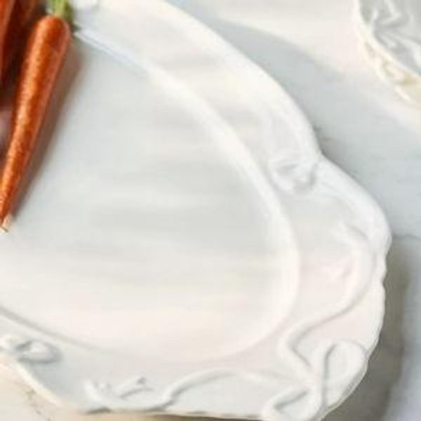 Benedita Bow Ceramic Stoneware Platter White
