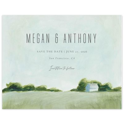 Green Rustic Wedding Digital Save the Date - Whitaker Landscape