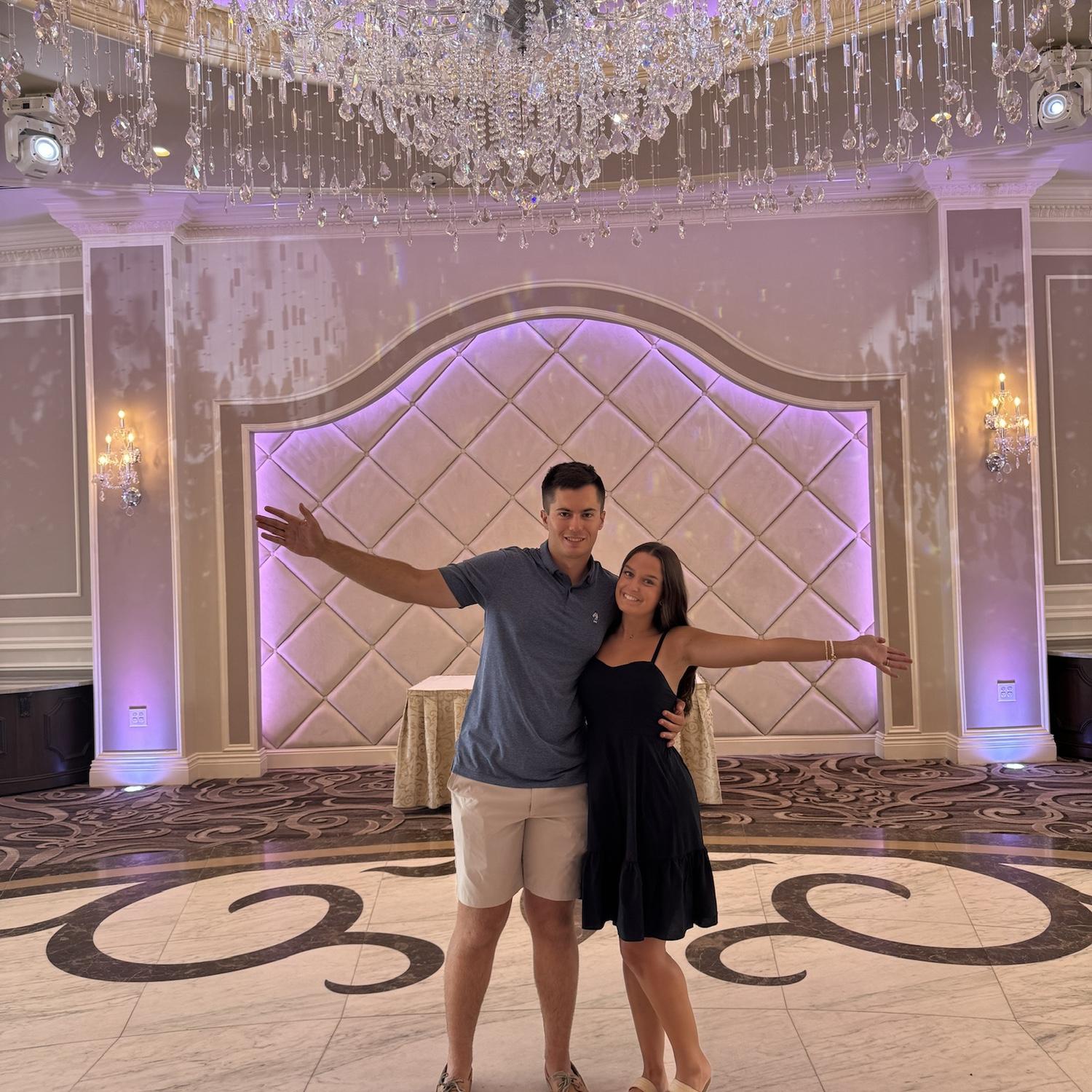 Ben and Alexis choosing their venue, The Mansion on Main Street!