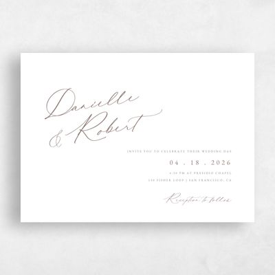 White Wedding Invitation - Mesilla Landscape