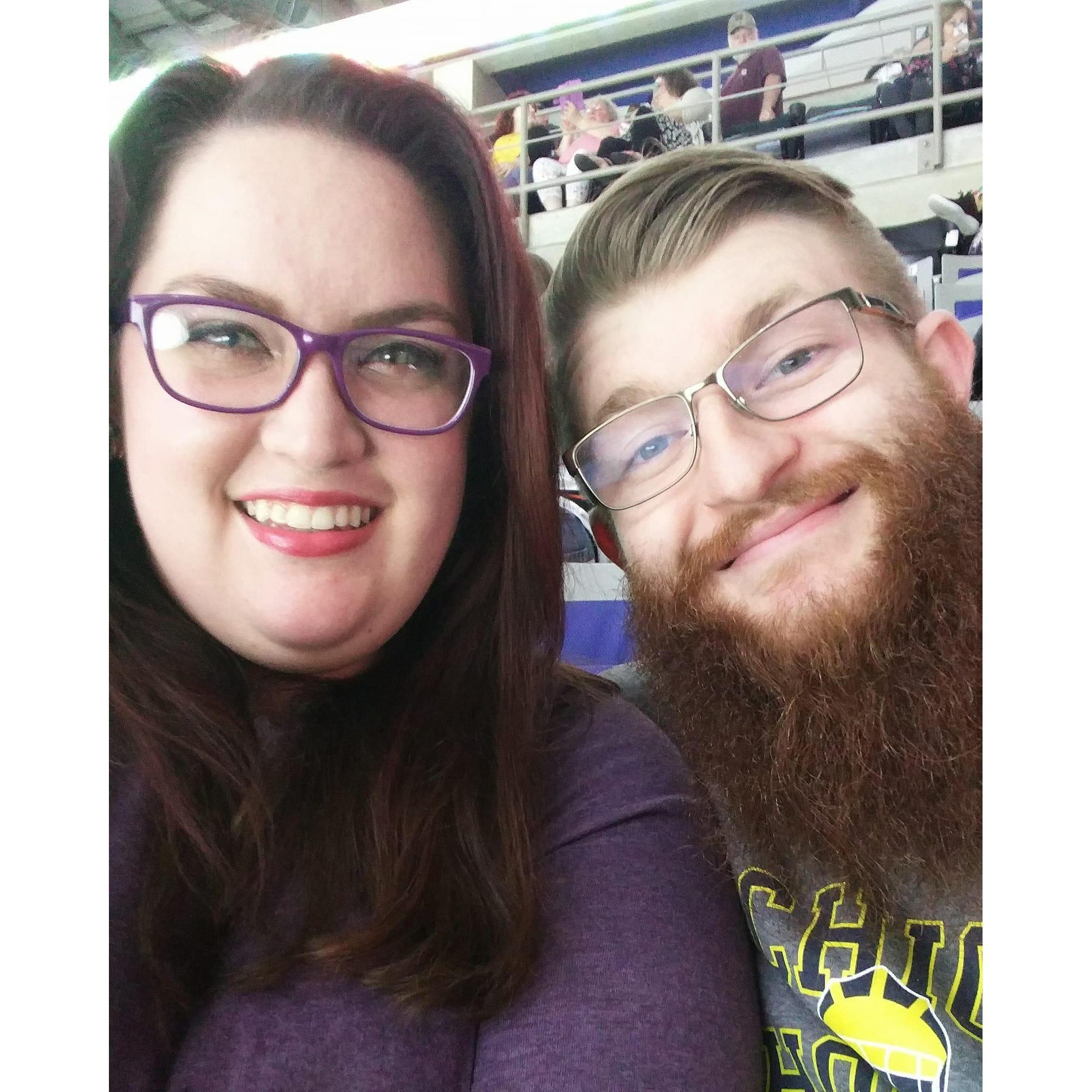 At a Fort Wayne Komets game in April 2018