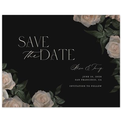 Black Modern Wedding Digital Save the Date - Poet Landscape