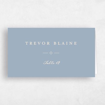 Powder Blue Wedding Place Card - Finnian