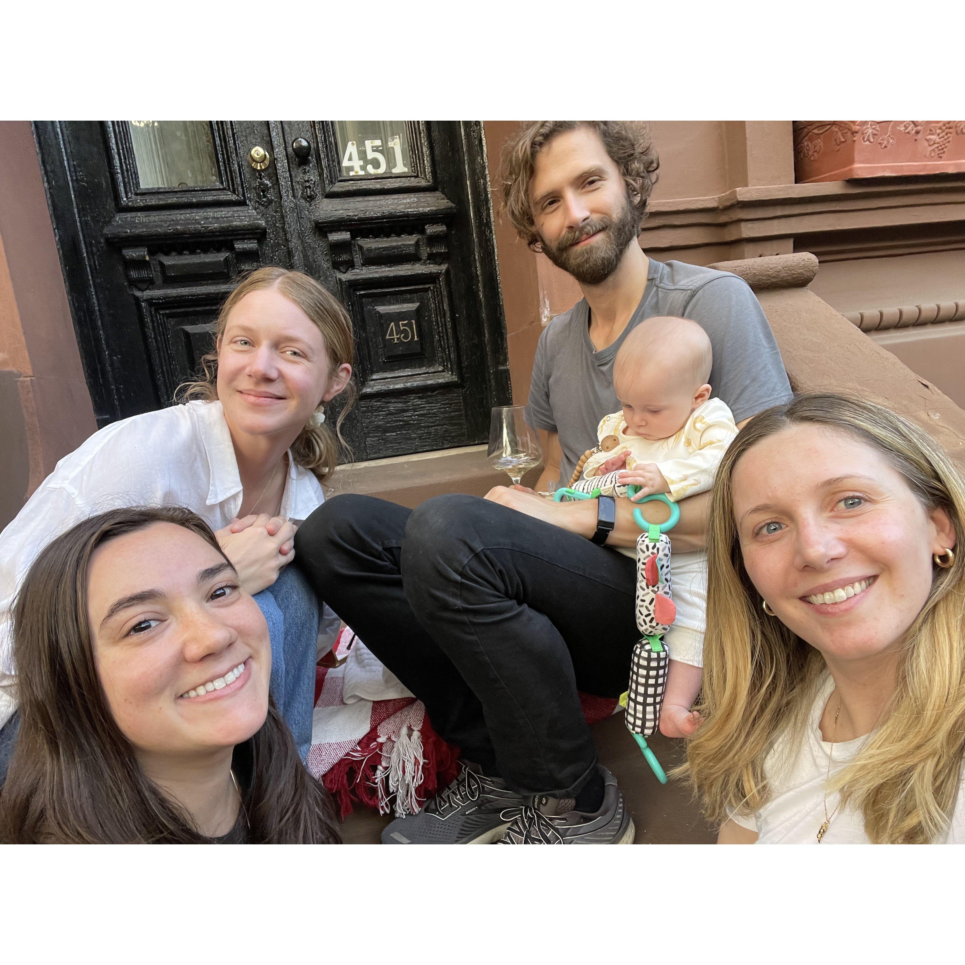 More stoop memories with our friends Gina and Laura (and baby Emme!)