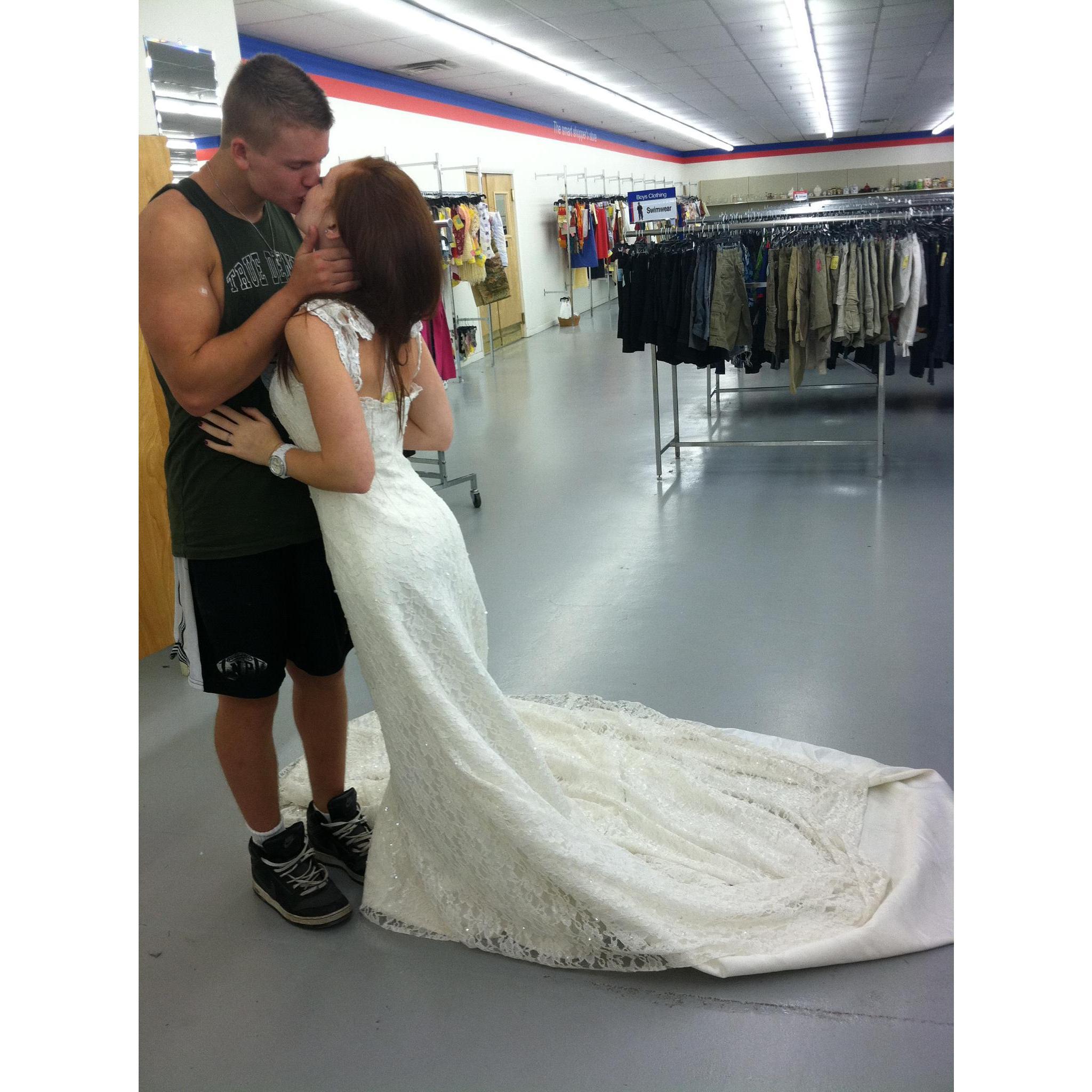Thrift shopping in Cortland... or wedding dress shopping for 12 years later?