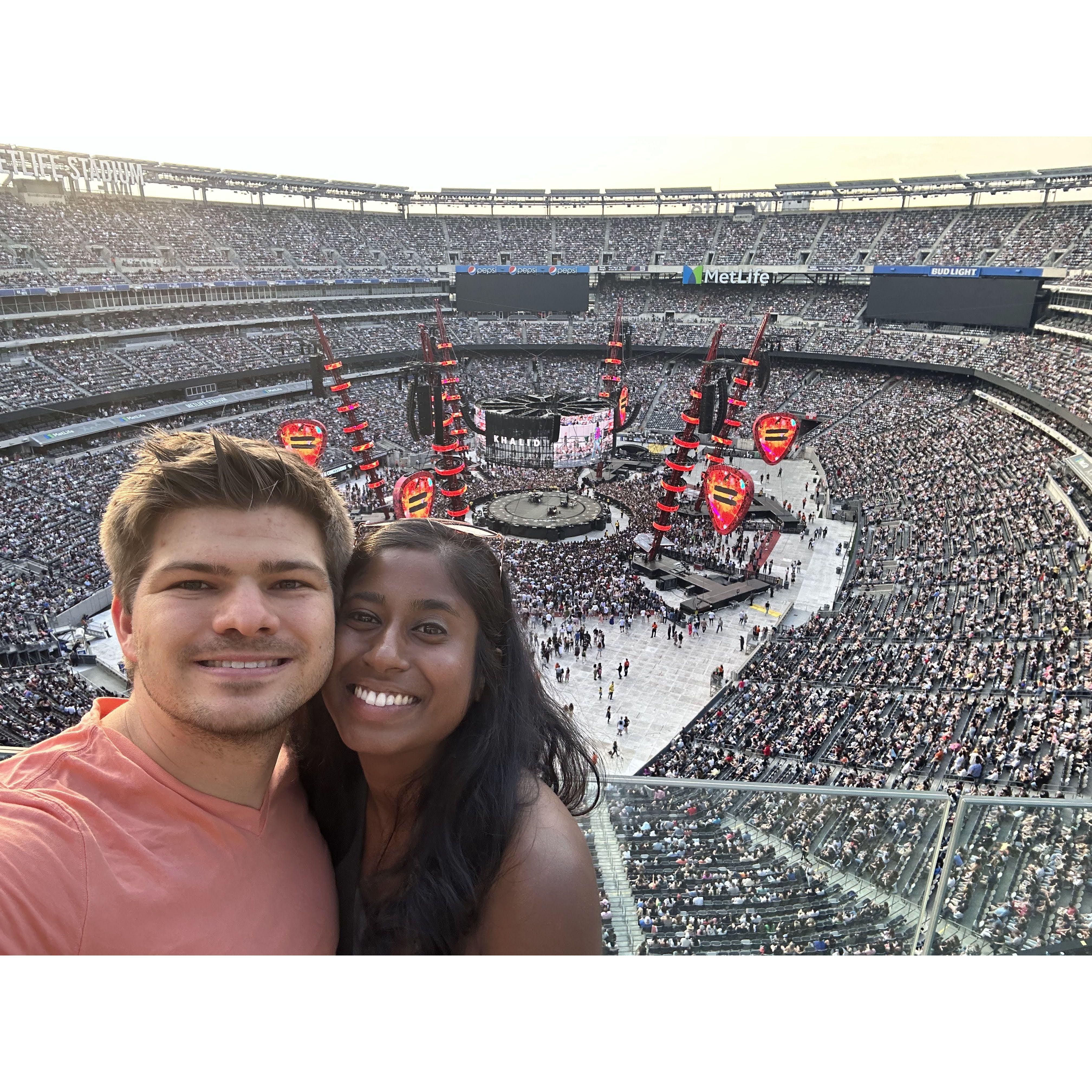 Tim and Sangeetha at an Ed Sheeran concert (Jun 2023)
