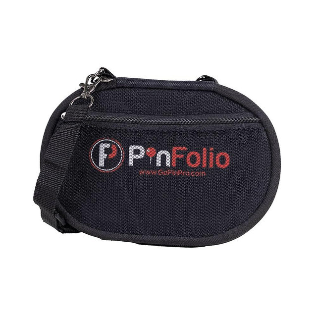 PinFolio Go Pin Display Bag, Lightweight & Compact Sports & Disney Pin Book Designed for Loungefly Backpacks & Easy Trading Up to 40 1-Inch Enamel Pins (Black)