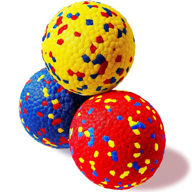 ESYLIF 3 Pack Dog Toy Balls,Interactive Dog Toys, New Gifts, Teething Toys for Aggressive Chewers,Durable Tough Indestructible Chew Toys for Small/Medium/Large Breeds(3 Inch)