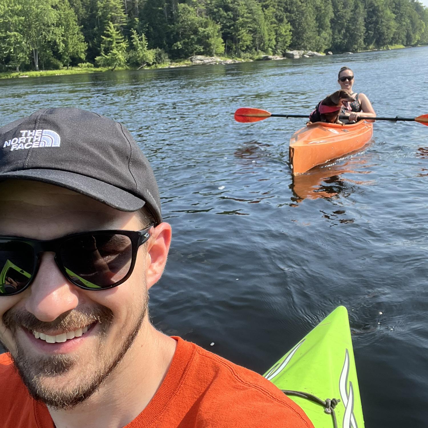 One of our favorite weekend activities - kayaking with Jaxon