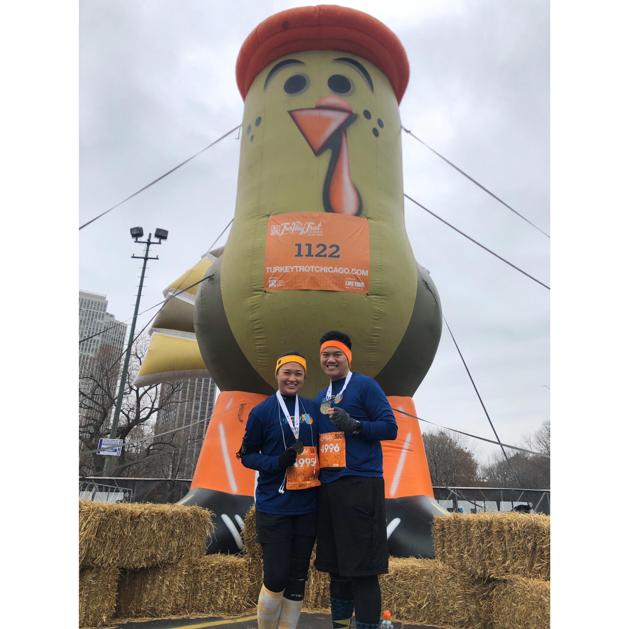 Justin’s first 5K ever!.. all thanks to yelly for forcing him after an overnight 7 hour drive haha