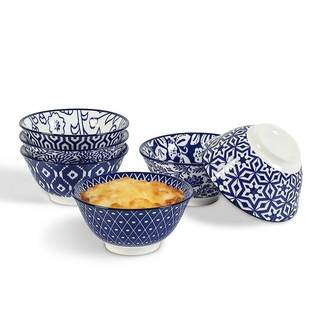 Selamica Ceramic 3.5 inch Dessert Bowls Set, 4 oz Cute Small Bowls Dipping Bowls for Ice Cream Snack Side Dishes Condiment, Microwave Oven Dishwasher Safe, Set of 6, Vintage Blue