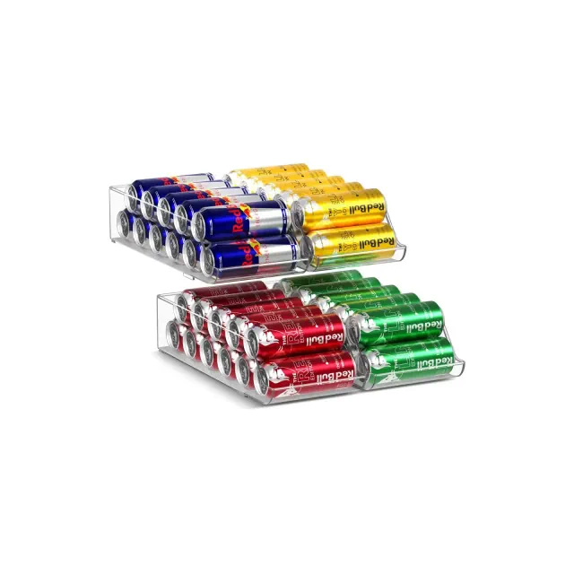 Sorbus 4 Pack Slim Can Organizer for Fridge, Pantry, Kitchen Organization and Storage