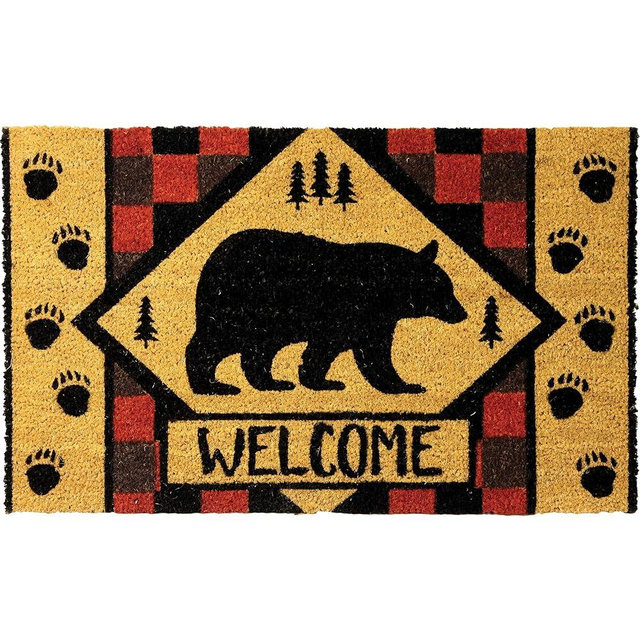 Rivers Edge Products 30" x 18" Coir Door Mat - Fade-Resistant Welcome Mat with Non-Slip Backing - Decorative Indoor Outdoor Rug for Home, Front Porch, Entryway, Patio, Cabin -