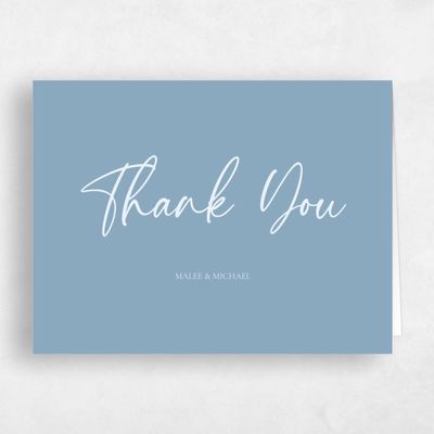 Slate Blue Wedding Thank You - Santorini Landscape