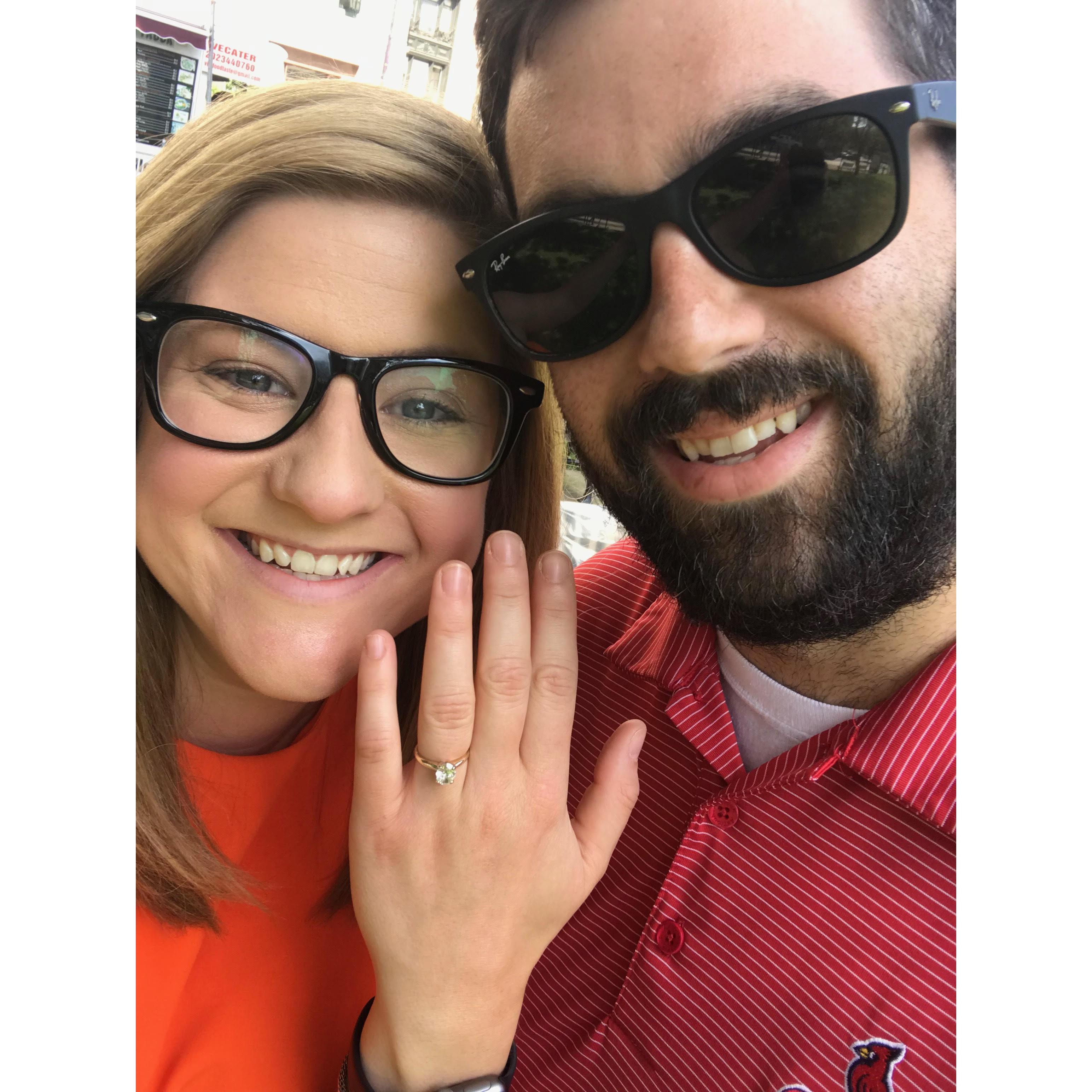 Celebrating our engagement the next day in DC!