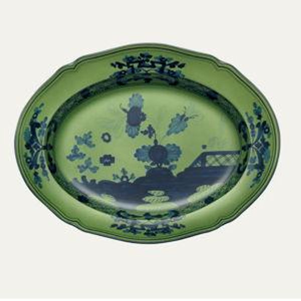 GINORI 1735 Oriente Italiano Oval Platter, Malachite