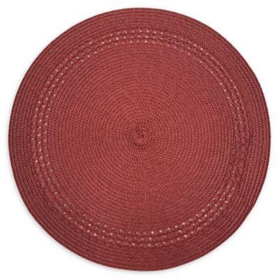Destination Summer Spiral Border Indoor/Outdoor Round Placemat in Red