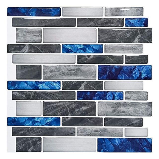 Art3d 10-Sheet Premium Self-Adhesive Kitchen Backsplash Tiles in Marble, 12"X12"