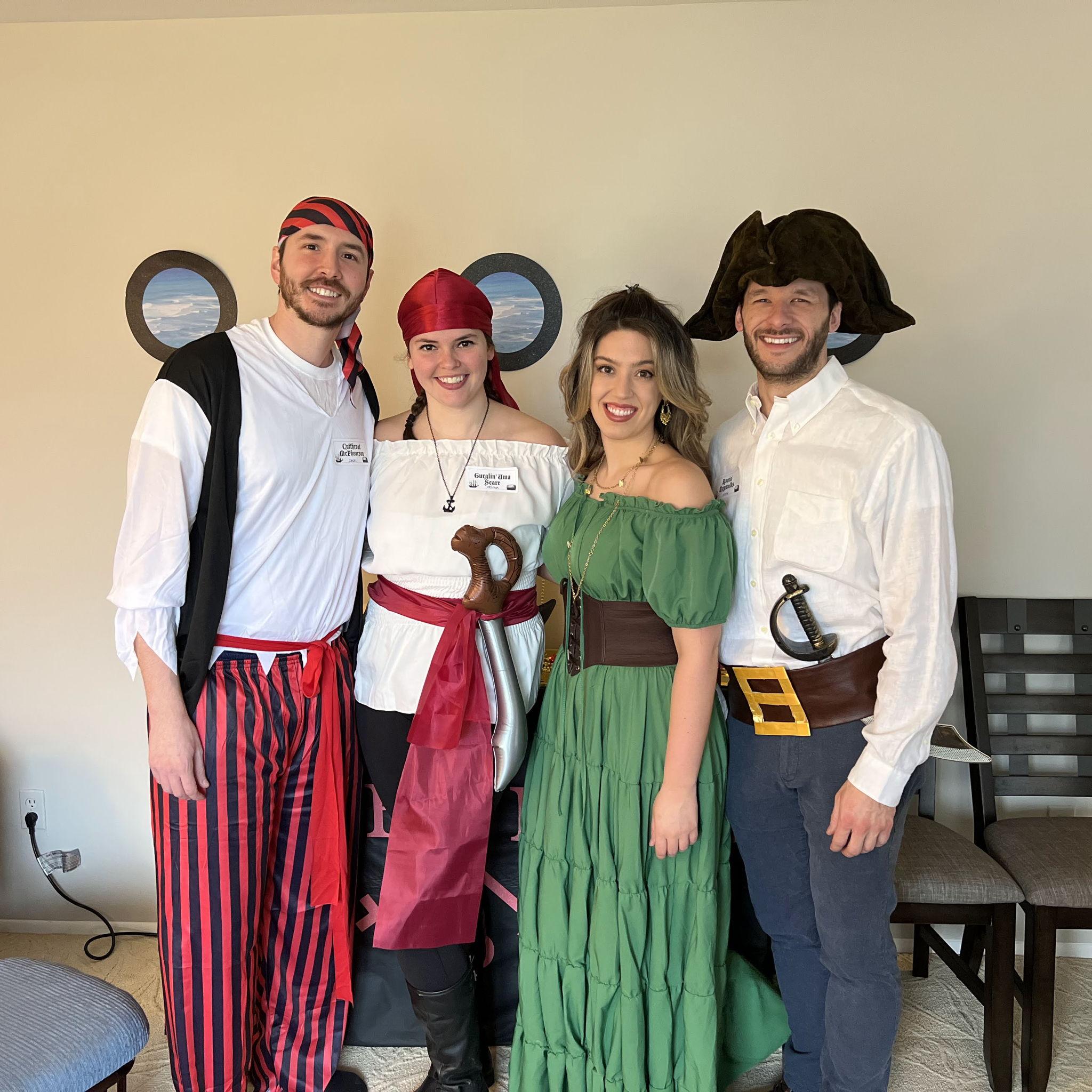 Our first party! A pirate-themed murder mystery party (featuring Jenna and Zac!) - my brother David was the murderer!