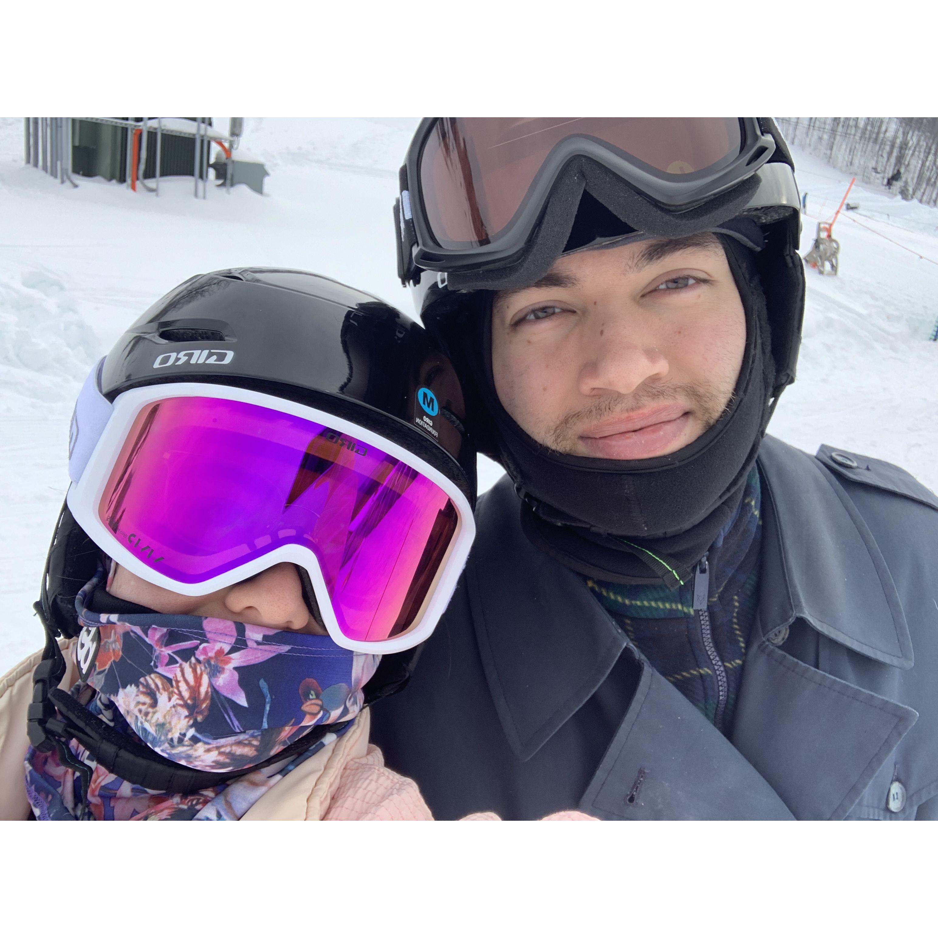 Skiing (not very well) at Boyne Mountain