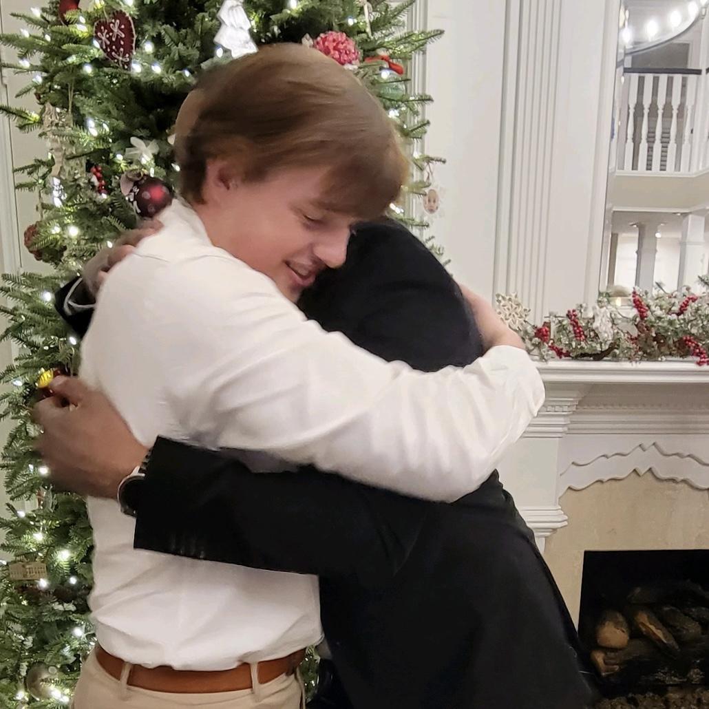 Carter and his mentor, Keith, after Carter proposed!
