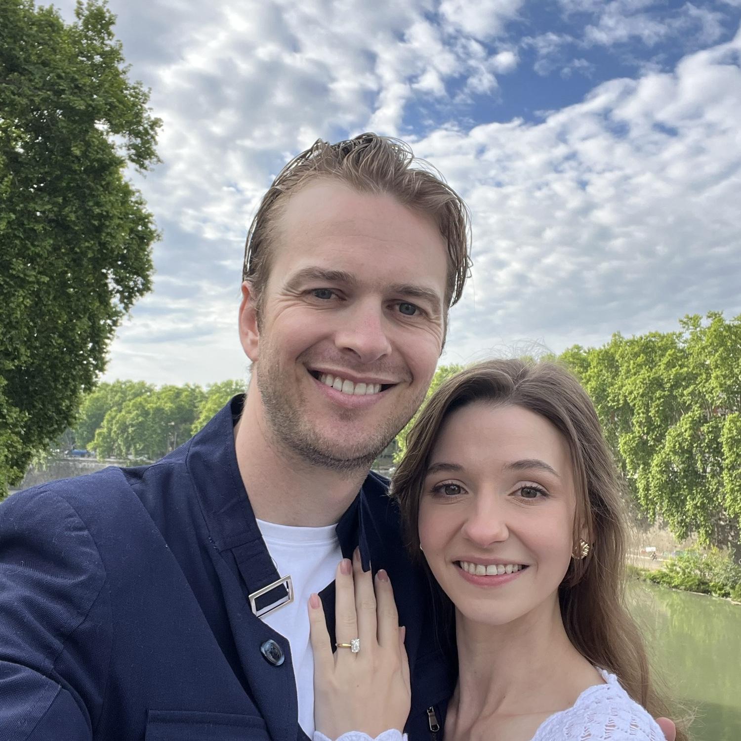 Our first selfie after getting engaged