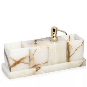 Vanity 5 Piece Marble Onyx Set