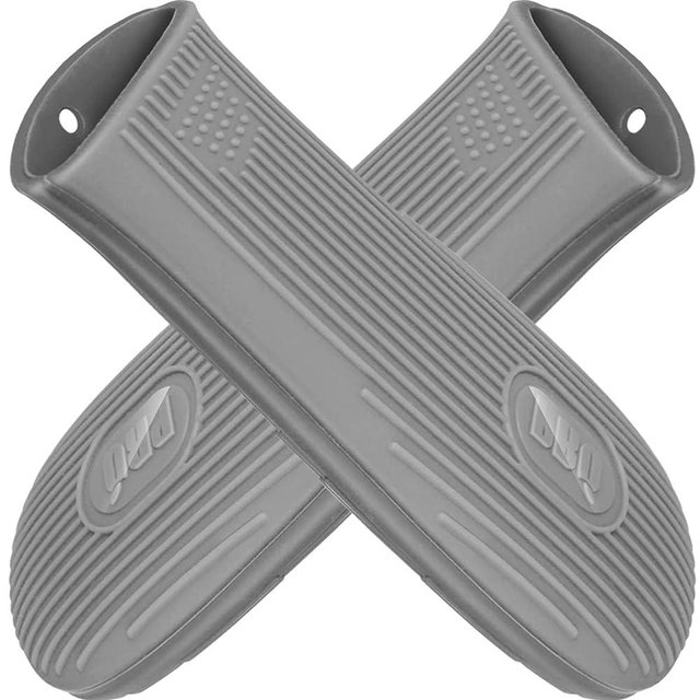 Cast Iron Handle Cover, 2 Pack Extra-Thick Silicone Heat-Resistant Cast Iron Skillet Pan Handle Cover, 5-inch Flat Grip Handle Holder Cover to Move Pans, Skillets from Oven, Stovetop, Burner