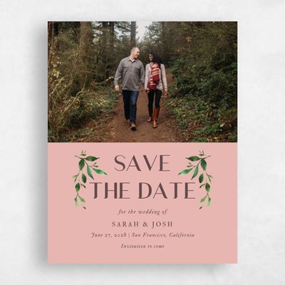 Dusty Peach, Pink Wedding Save the Date - Madilou Photo