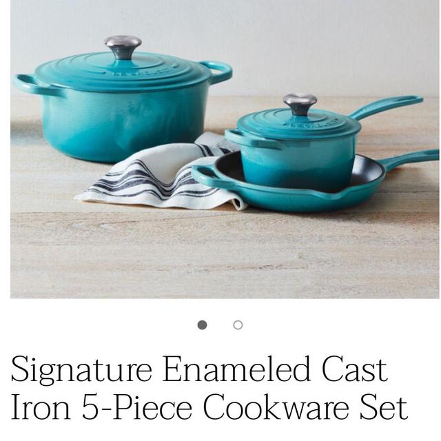 Signature Enameled Cast Iron 5-Piece Cookware Set- Carribean