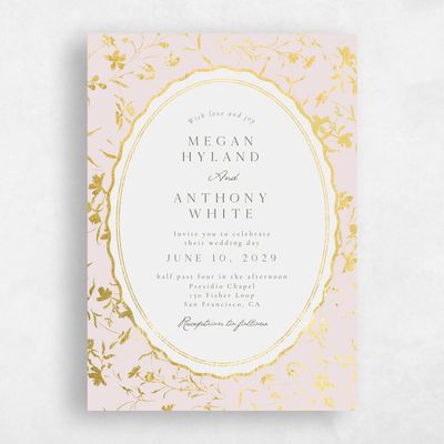 Light Mauve, Pink Wedding Invitation - Vasara Classic Foil
