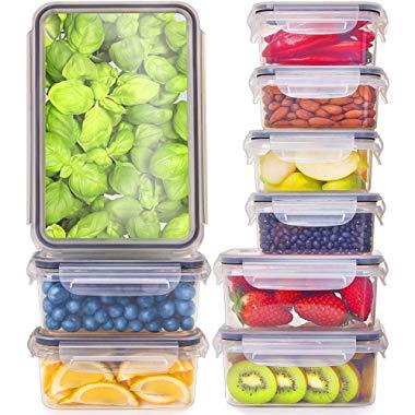 Fullstar (9 Pack) Food Storage Containers with Lids - Plastic Food Containers with Lids - Plastic Containers with Lids BPA-Free - Leftover Food Containers - Airtight Leak Proof Food Container