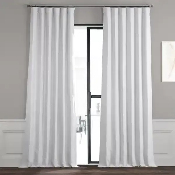 Chalk Off White Rod Pocket Blackout Curtain - 50 in. W x 84 in. L