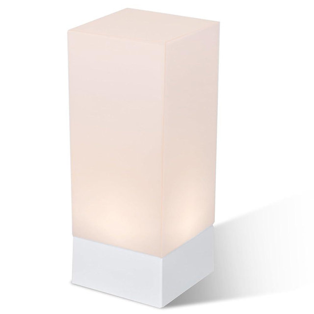 Enlighten Shabbos Lamp, Kosher lamp for Shabbat & Yom Tov, White White Collar Table Lamps and Nightlight for Bedroom Living Room, LED Dimmable Square Table lamp, (10W Eqv 75W, 730LM, 3500K,)
